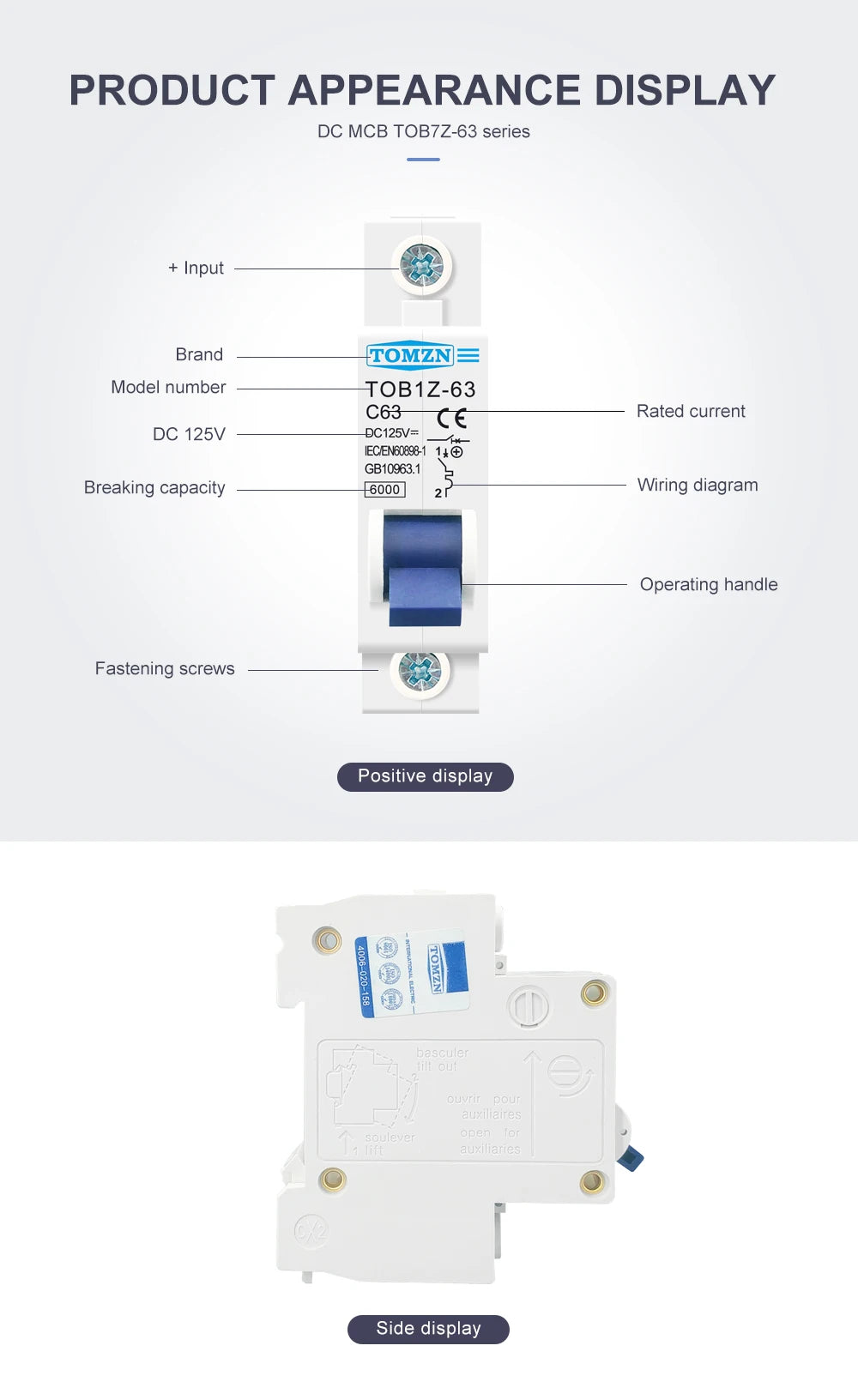 Tomzn D.C MCB circuit breakers