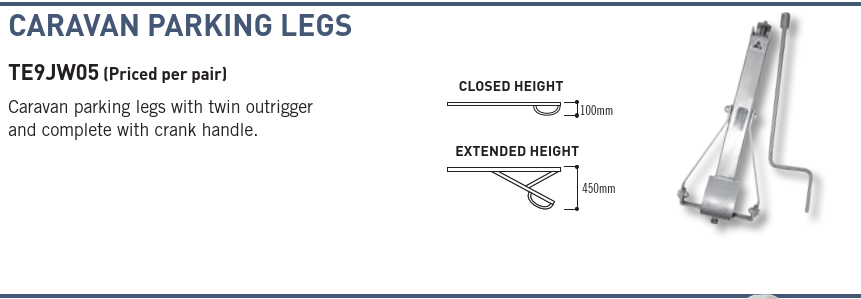 Cm Trailers Caravan Parking Legs with Handle: